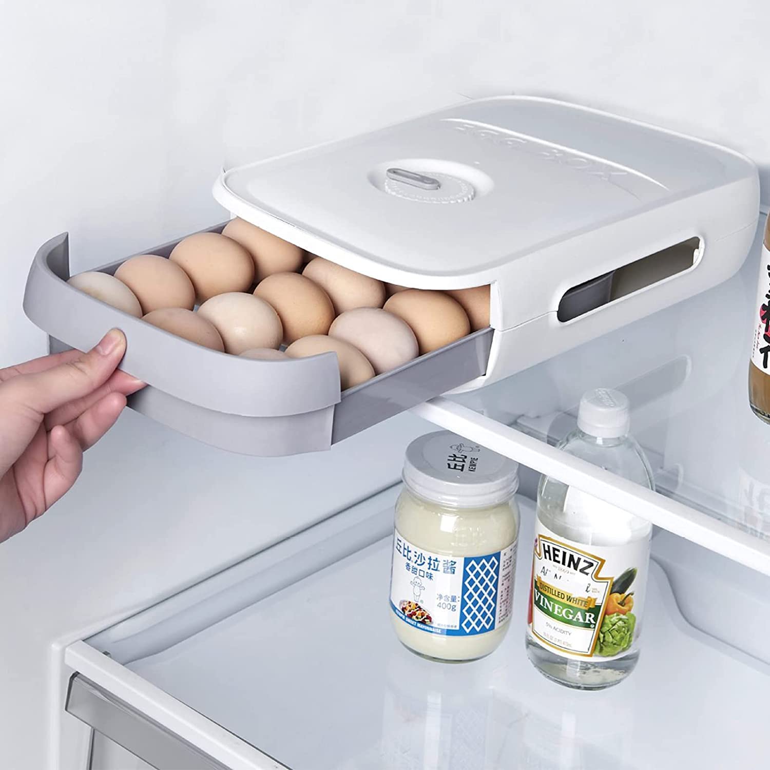 Recipient pentru depozitarea de oua, UBX®, plastic, capacitate 18-20 oua, 29x22x7.5 cm, alb Recipient pentru depozitarea de oua, UBX®, plastic, capacitate 18-20 oua, 29x22x7.5 cm, alb